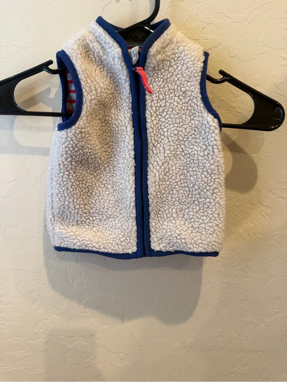 Baby Boden Kids Sherpa navy vest 3-6 months